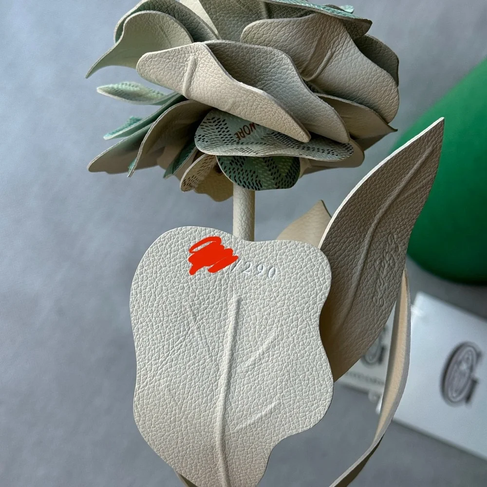 RARE NEW💙GOYARD💙Mon Amie La Rose Fleur Goyard Canvas and Leather Flower - Picture 6 of 10